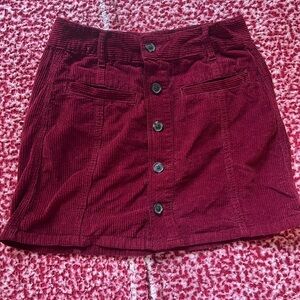 Maroon Corduroy Skirt